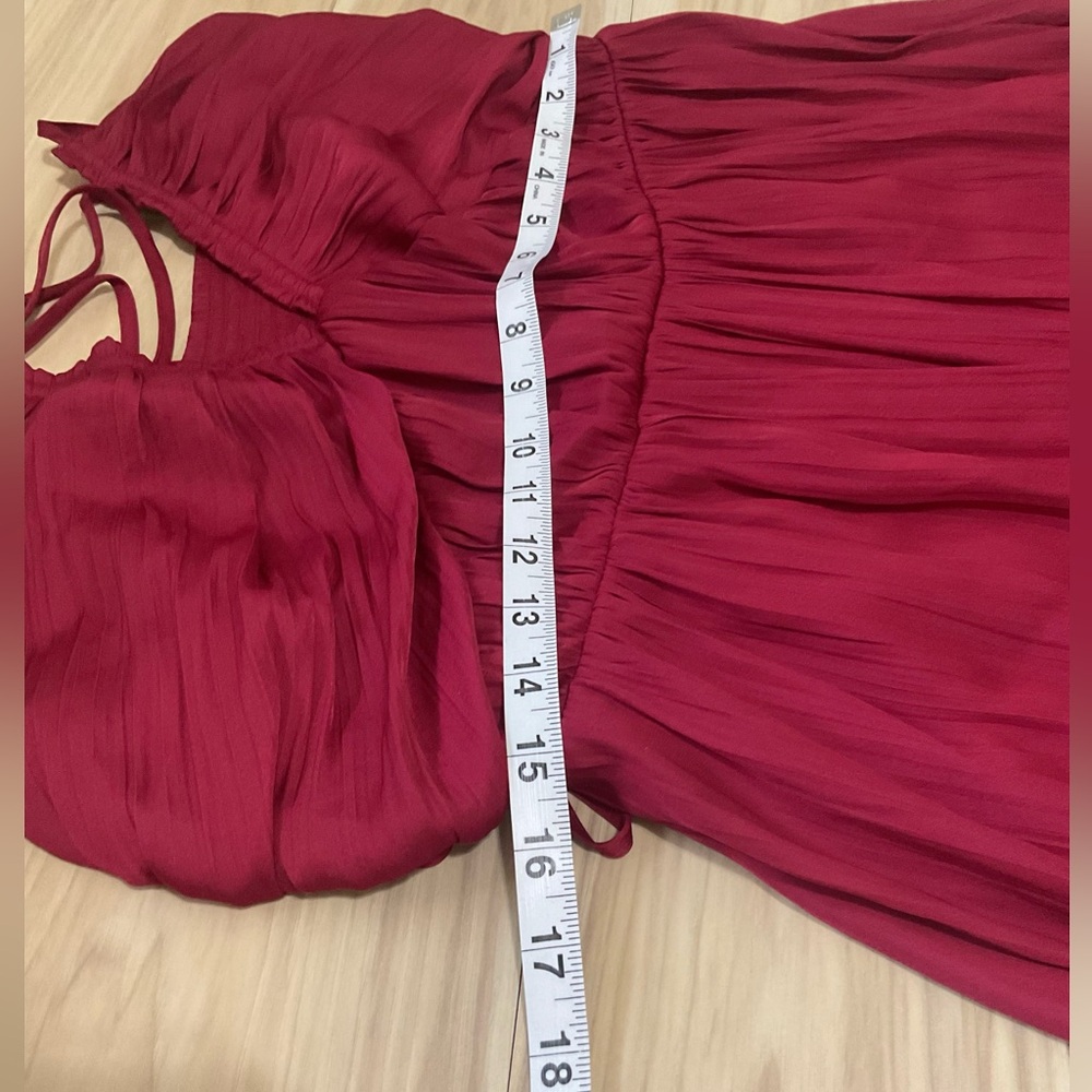 Anthropologie Red Maxi Dress with Ruffled Hem - Picture 12 of 15